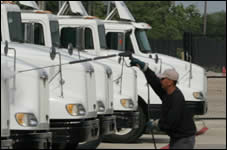 Powerwashing semi fleet